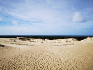 Curonian spit dead dunes - natural desert separating Baltic sea and lagoon