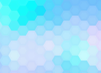 Hexagon mosaic background, abstract blue honeycomb colorful vector design.