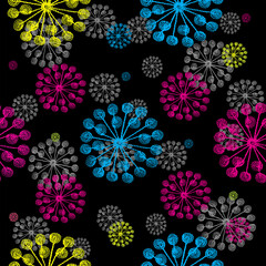 geometric snowflake style seamless pattern