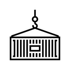 container loading line icon vector. container loading sign. isolated contour symbol black illustration