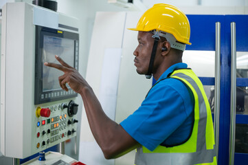 African American engineer workers working