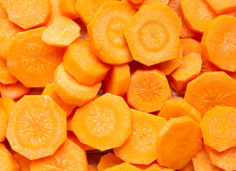 Fresh orange carrots background.