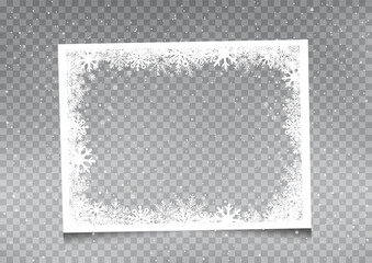 snowy rectangular frame template