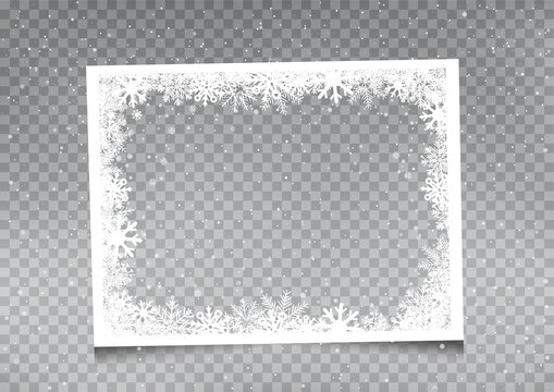 snowy rectangular frame template