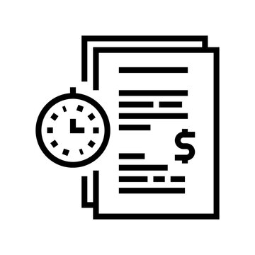 forfeit for time late agreement line icon vector. forfeit for time late agreement sign. isolated contour symbol black illustration