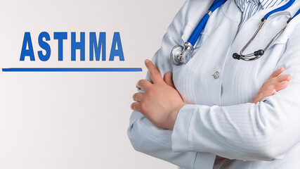 Word ASTHMA on a white background. Medical concept