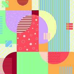 Abstract geometric shape element. Modern vector wallpaper. Memphis style poster.