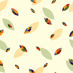 Seamless colorful leaves pattern. leaf creative decorate vector. Concept for background, wallpaper, greeting card and web advertise.