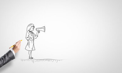 Sketch of woman doctor