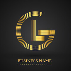 Letter GL linked logo design circle G shape. Elegant golden colored, symbol for your business name or company identity. © Vectorideas