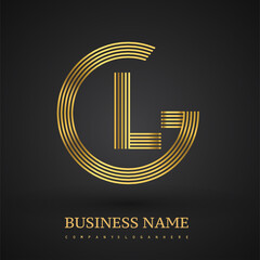 Letter GL linked logo design circle G shape. Elegant golden colored, symbol for your business name or company identity.
