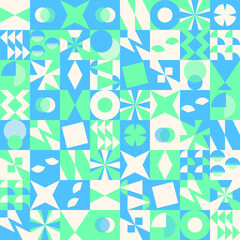 Abstract geometric seamless pattern. Made with simple shapes vector. Creative design concept for background, invitation card, cover, wed, textile, poster and banner.