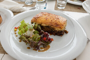 Greek moussaka with vegetable