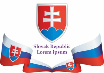 Flag of Slovakia, Slovak Republic. Bright, colorful vector illustration
