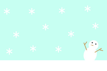 雪だるま　背景素材　コピースペース