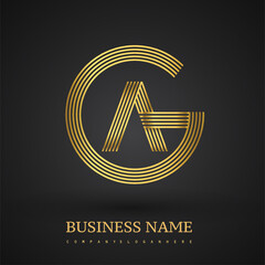 Letter GV linked logo design circle G shape. Elegant golden colored, symbol for your business name or company identity.