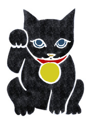 縁起物・商売繁盛のご利益がある招き猫の手描きイラスト