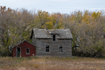 Abandoned homestead from the early 1900s on the Canadian Prairies