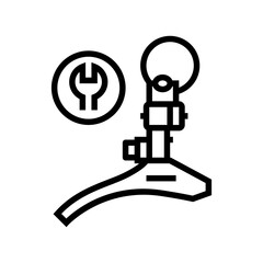 switch front adjustment and replacement line icon vector. switch front adjustment and replacement sign. isolated contour symbol black illustration
