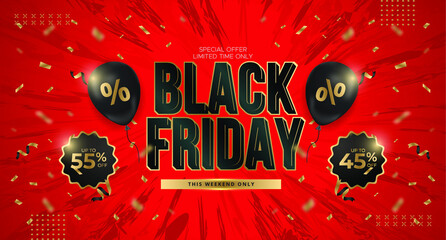 Simple Black Friday online shopping design.Vector design layout for banners, poster, background, etc.