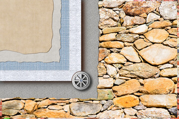 Stone wall insulated with polystyrene panels pasted on the wall surface - Improvement of buildings...