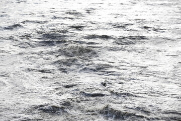 Close up view sea on a rainy day