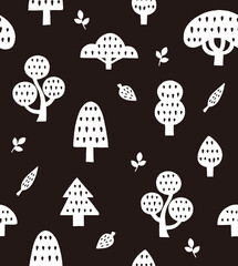 北欧風の木のシームレスパターン