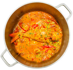 Marmite de poisson rouge à la sauce créole réunionnaise 