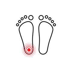 linear pain of foot icon