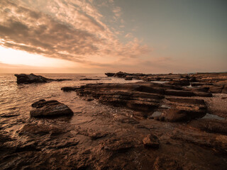 Obraz premium 三浦半島 荒井浜の秋の夕景 10月