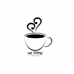 coffee glass logo icon template vector