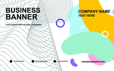 abstract vector business long banner template. Business minimal background 