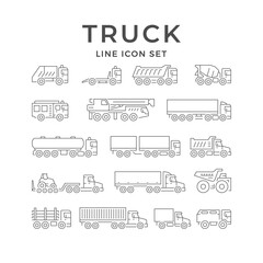 Set line icons of trucks © motorama