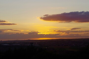 Sunset over the English Channel, the South Downs and Peacehaven
