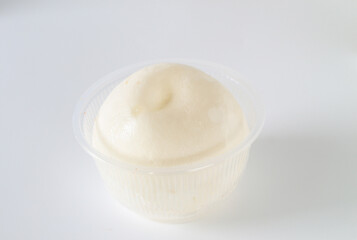 young coconut meat on white background.