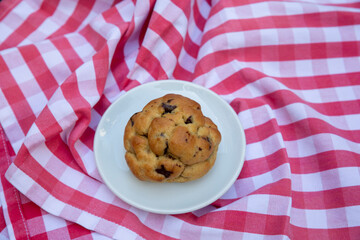Top view handmade cookie on black table