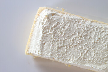 Milk Cake Saffron on white background, Top View.