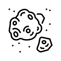 meteor asteroid line icon vector. meteor asteroid sign. isolated contour symbol black illustration