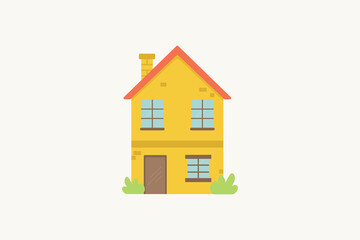 Modern yellow color house vector design illustration
