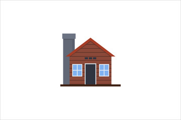 wooden house  vector design illustration
