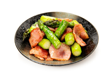アスパラガスとベーコンの炒め物