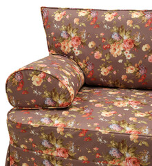 Sofa isolated on white background. Including clipping path. Fragment