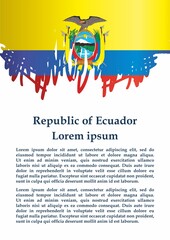 Obraz premium Flag of Ecuador, Republic of Ecuador. Template for award design, an official document with the flag of Ecuador. Bright, colorful vector illustration 