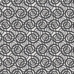 Seamless pattern with abstract structure of decorative spirals. Vector illustration with graphic elements for print or textile.