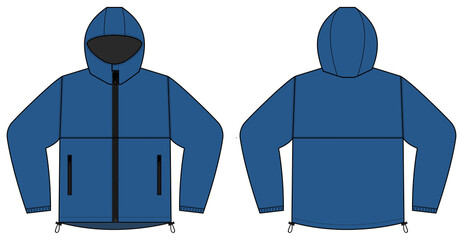 windproof hooded jacket ( parka) vector illustration / blue © barks