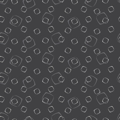 Seamless pattern with abstract squares on dark background. Vector illustration with graphic decorative elements for print or textile.