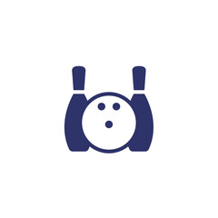Bowling icon on white, vector