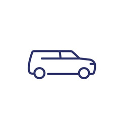 universal car, automobile line icon on white