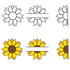 set of flowers