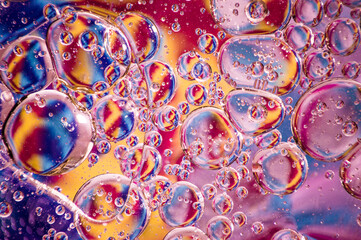 oil drops floating in water